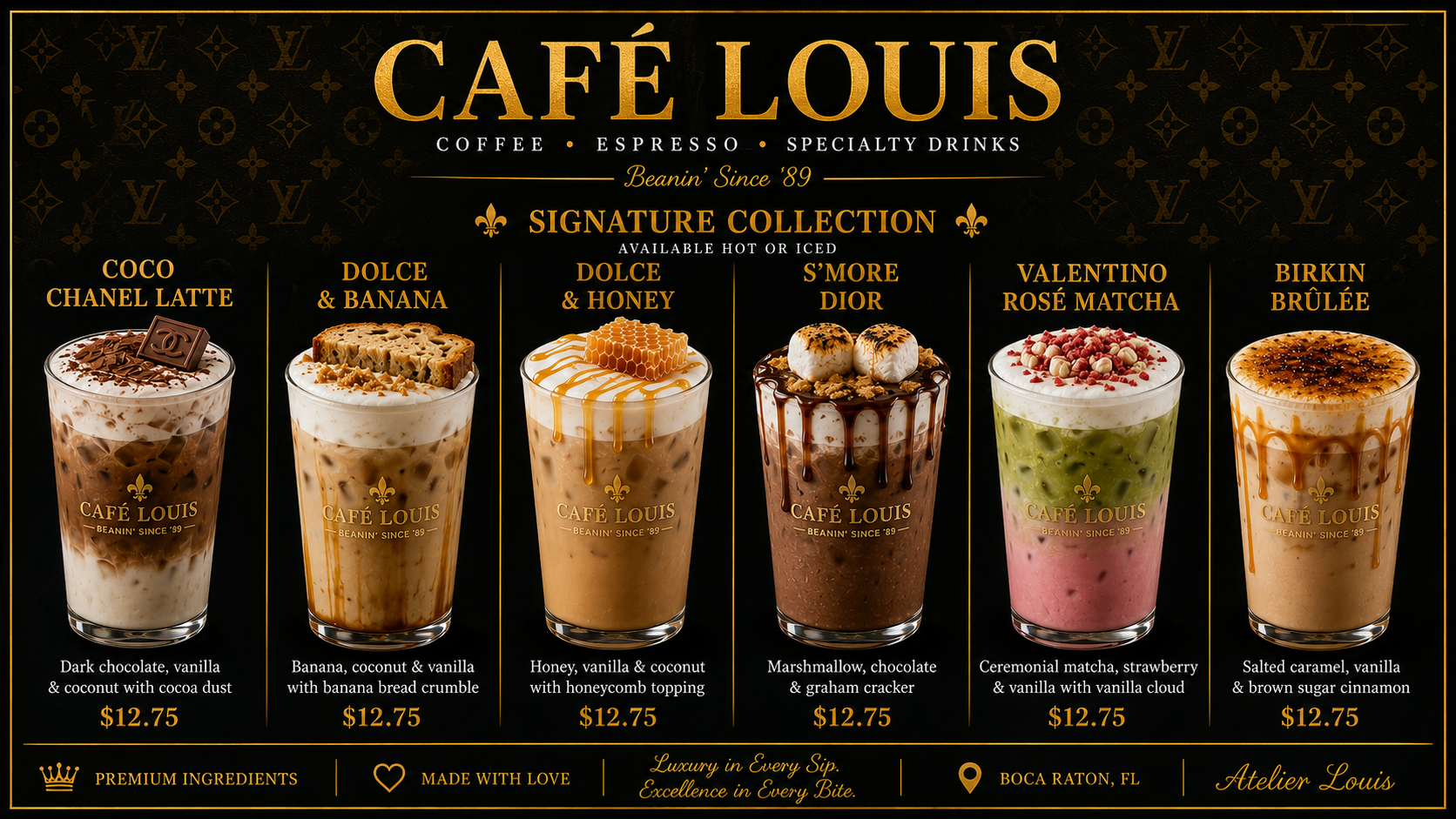 Café Louis signature drinks collection